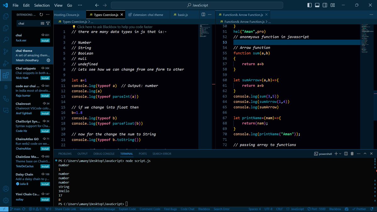 Amanyadv99's tweet image. "Big shoutout to @Hiteshdotcom , the mastermind behind the amazing extensions for VS Code that make coding a breeze! 🙌 His dedication to improving our coding experience is truly commendable. Thank you for all your hard work, Hitesh sir! #ChaiAndCode #VSCode #Gratitude