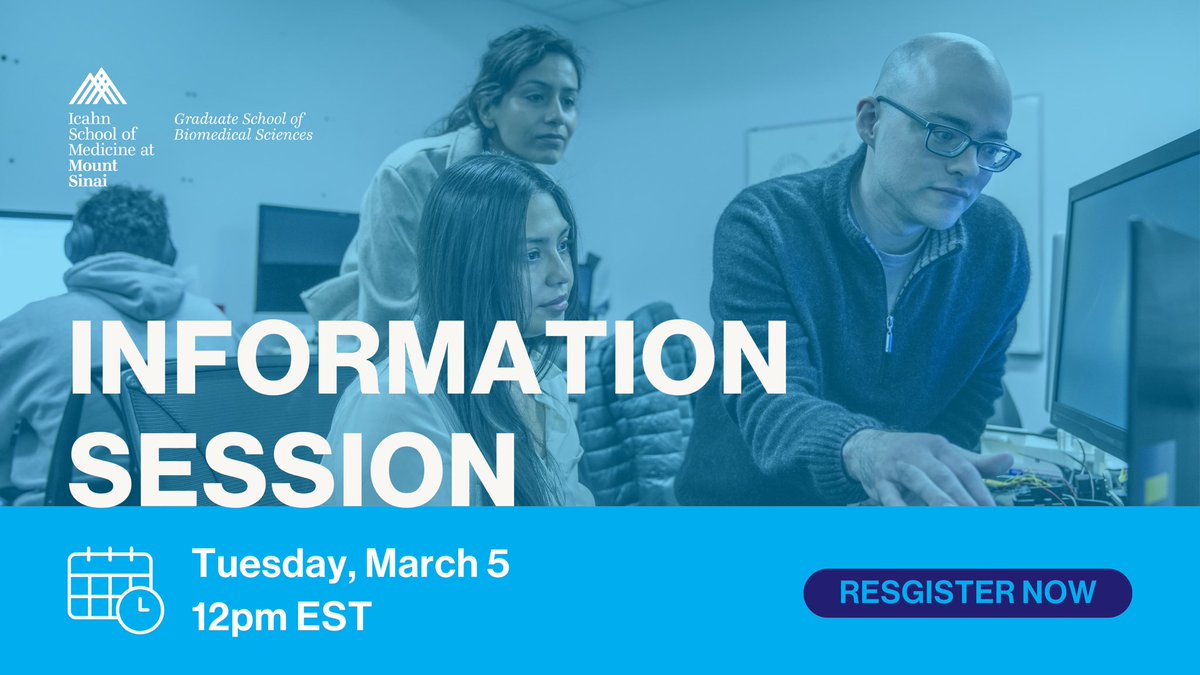 As you plan the next steps in your education, consider one of Mount Sinai’s Master’s programs as a path forward. Join us for an information session tomorrow to learn more: mshs.co/4bHxFrp