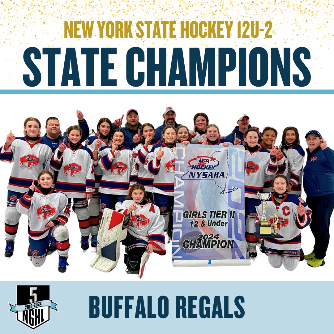CONGRATULATIONS to Buffalo Regals whose 12U-2 team won the New York State Championships 🏆
.
.
.
#nghlmember #usahockey #statetournament #champions #girlshockey #NYSAHA