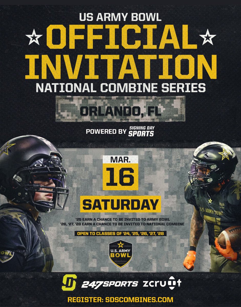 edwilliams2025's tweet photo. Blessed to receive a invitation to @USArmyBowl cant wait to get active!! https://t.co/kPeD4jwydm