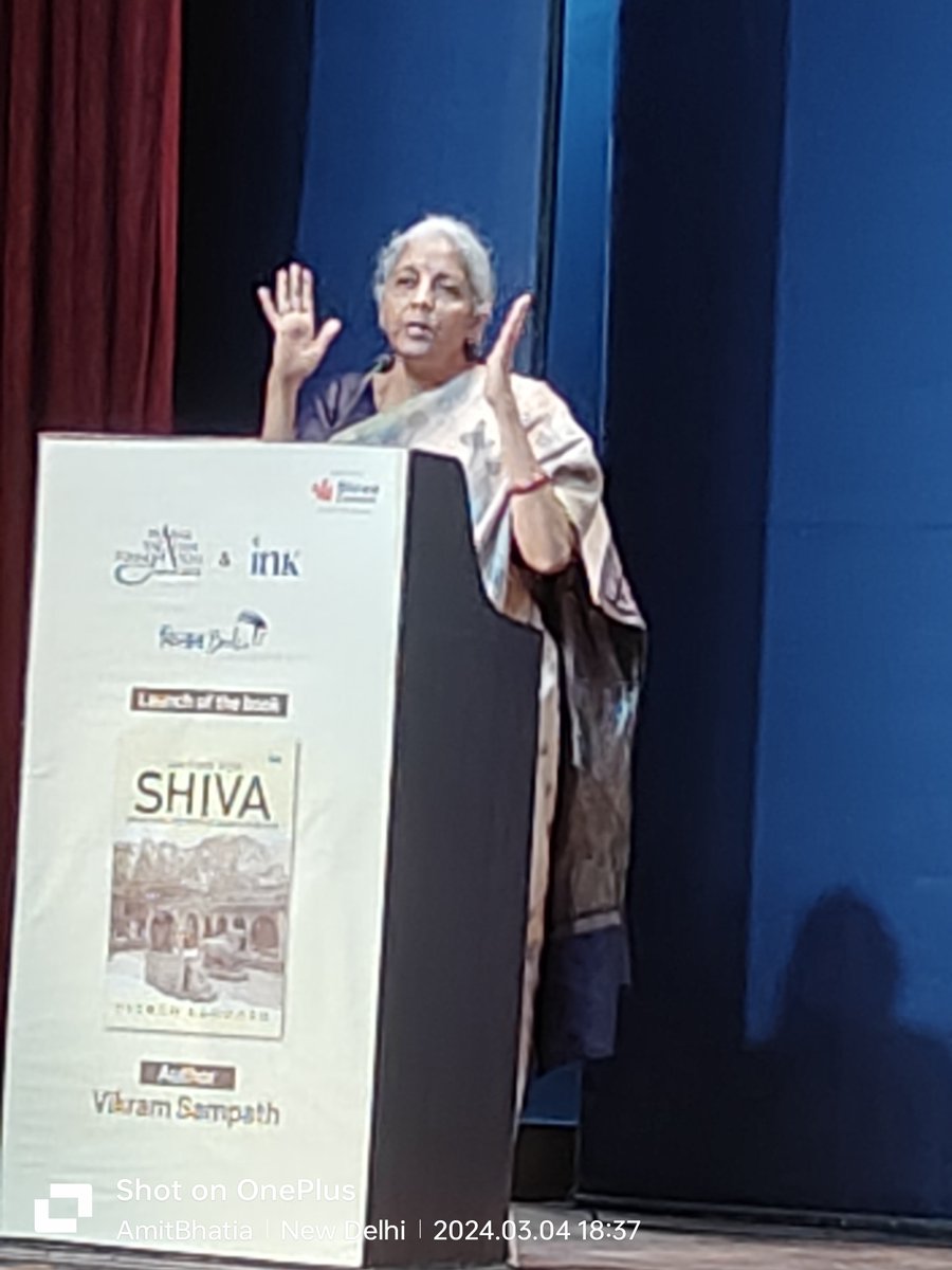 Really ecstatic to meet Honourable Finance Minister @nsitharaman ji after listening to her fiery speech at Book Launch of #WaitingforShiva by @vikramsampath ji.

Here is glimpse of her speech:
x.com/iameet1012tnh/…