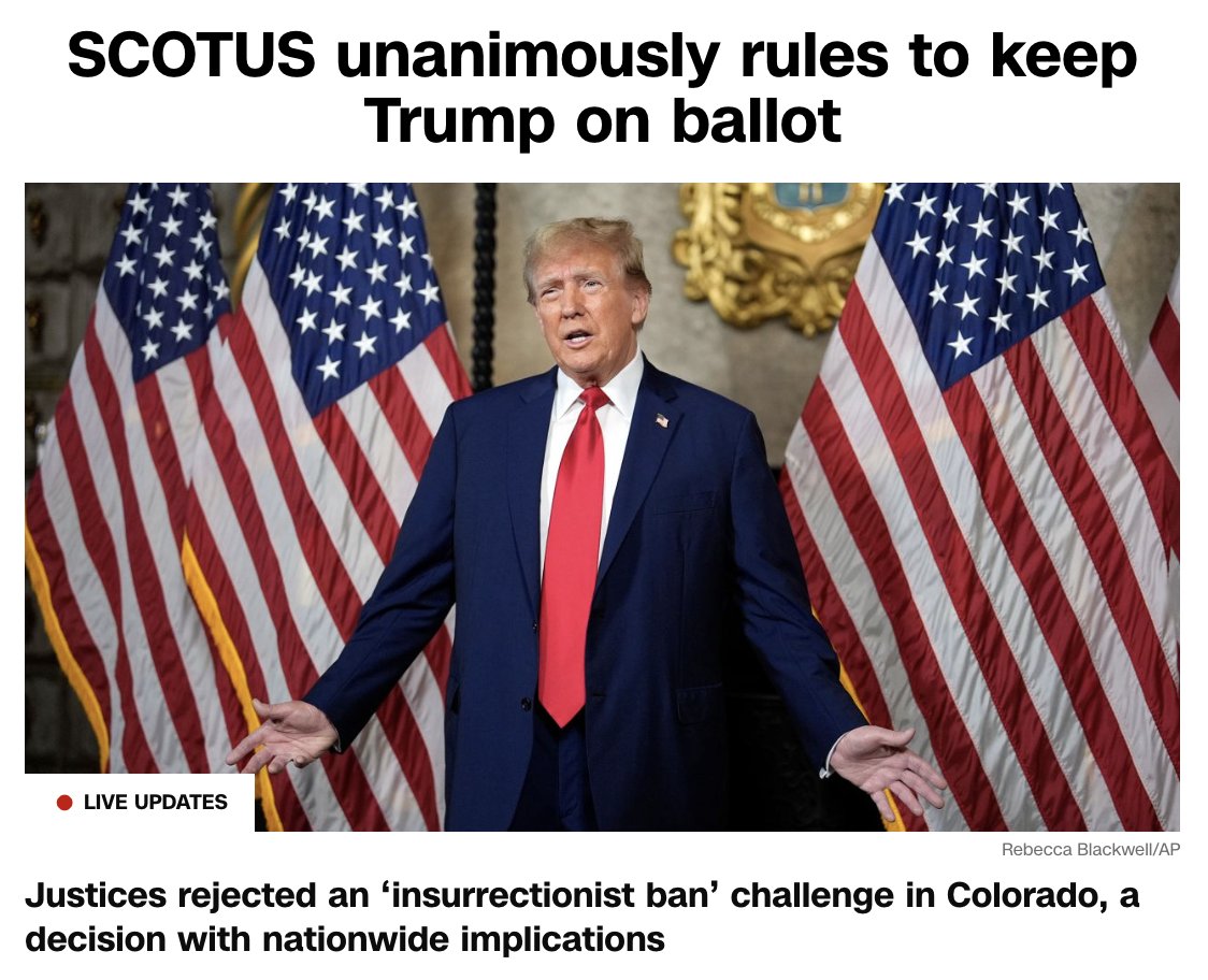 9-0?
'Looking good number 9, looking good.' Who remembers that? And don't forget, 45 is the 9th triangular number. #DonaldTrump #ColoradoSupremeCourt