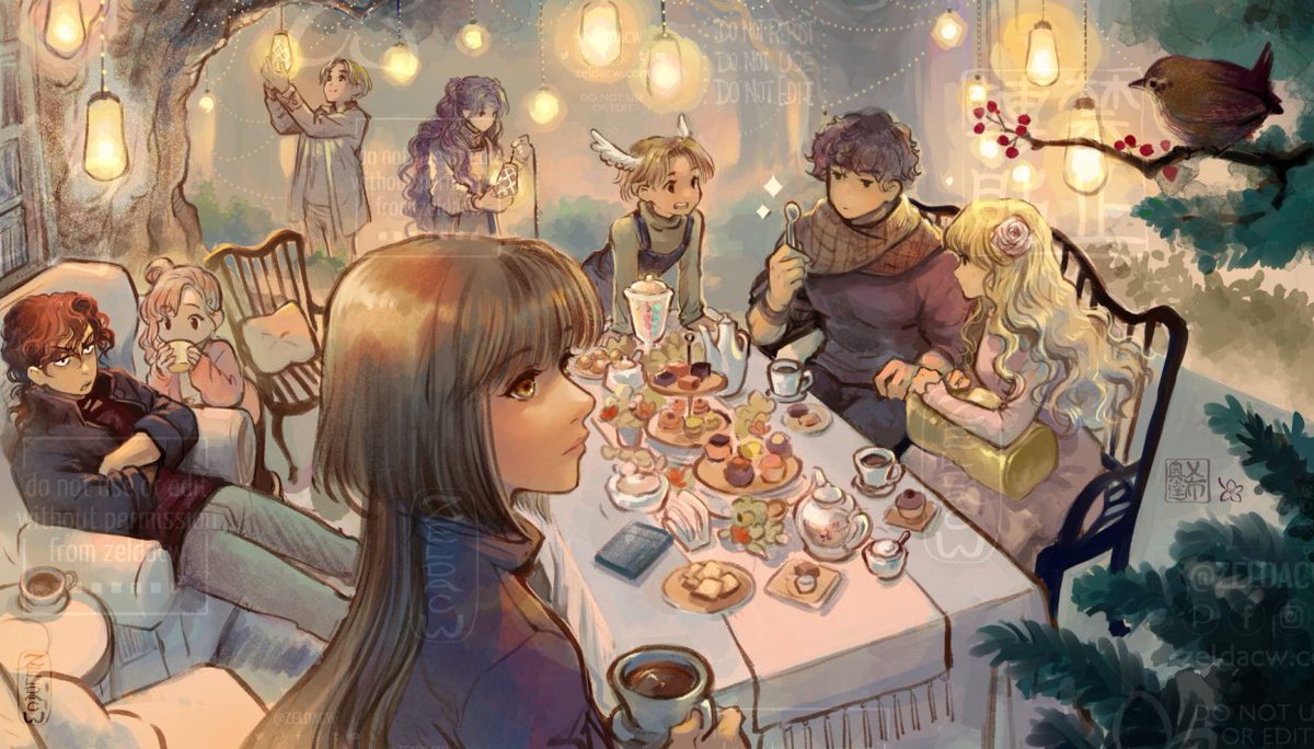 i forgot to post this MYth tea party... from last november... OvO; *Characters from my old comic MYth. (read for free on tapas) ヾ(•ω•`)o