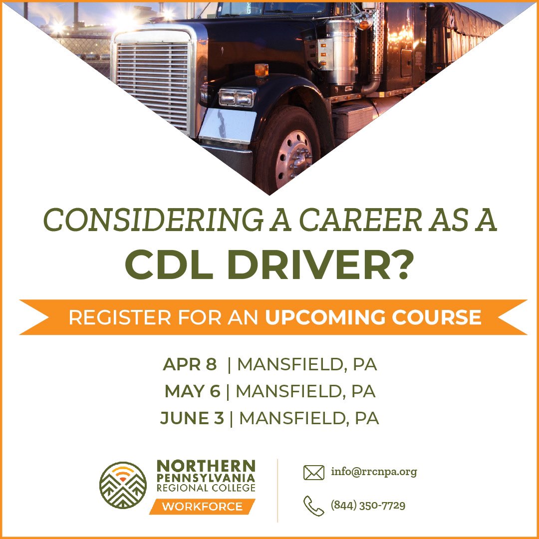 NPRCofficial's tweet photo. NPRC is happy to announce our spring CDL courses located in Erie, Mansfield, and St. Marys.

Check out the link below to learn more about these courses and to secure your seat 🚛⬇️

https://t.co/hSe5AMCdOL

#BrighterFuturesBeginHere #NPRC #CDL https://t.co/GavBwgsmUp