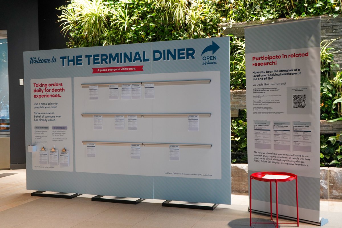 Explore the intersection of science, art, design and humanity at the Terminal Diner. Place an “order” for your ideal end-of-life health care journey and share 'reviews' of loved ones' experiences. More info: bit.ly/42Sn6h3 #TerminalDiner @machealthsci