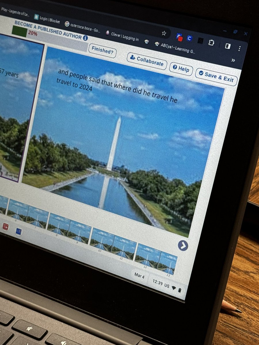iCoachBarnard's tweet photo. Mrs. Truitt earned her 2nd Bingo marker today. 💯engagement with students creating their own State books using @storyjumper !!! @WISDMeador @WISDiCoaches #SpringIntoTech https://t.co/Ui7QWiT32s