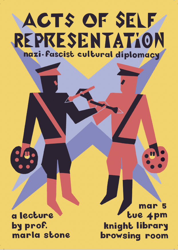 Diana Garvin (@dianaegarvin) on Twitter photo Tomorrow at 4pm <a href="/uoregon/">University of Oregon</a>: "Acts of Self-Representation: Nazi-Fascist Cultural Diplomacy," with Prof. Marla Stone <a href="/Occidental/">Occidental College</a>. Talk IV in this year's "Fascism and Neo-fascism" lecture series. Tomorrow at 4pm <a href="/uoregon/">University of Oregon</a>: "Acts of Self-Representation: Nazi-Fascist Cultural Diplomacy," with Prof. Marla Stone <a href="/Occidental/">Occidental College</a>. Talk IV in this year's "Fascism and Neo-fascism" lecture series.