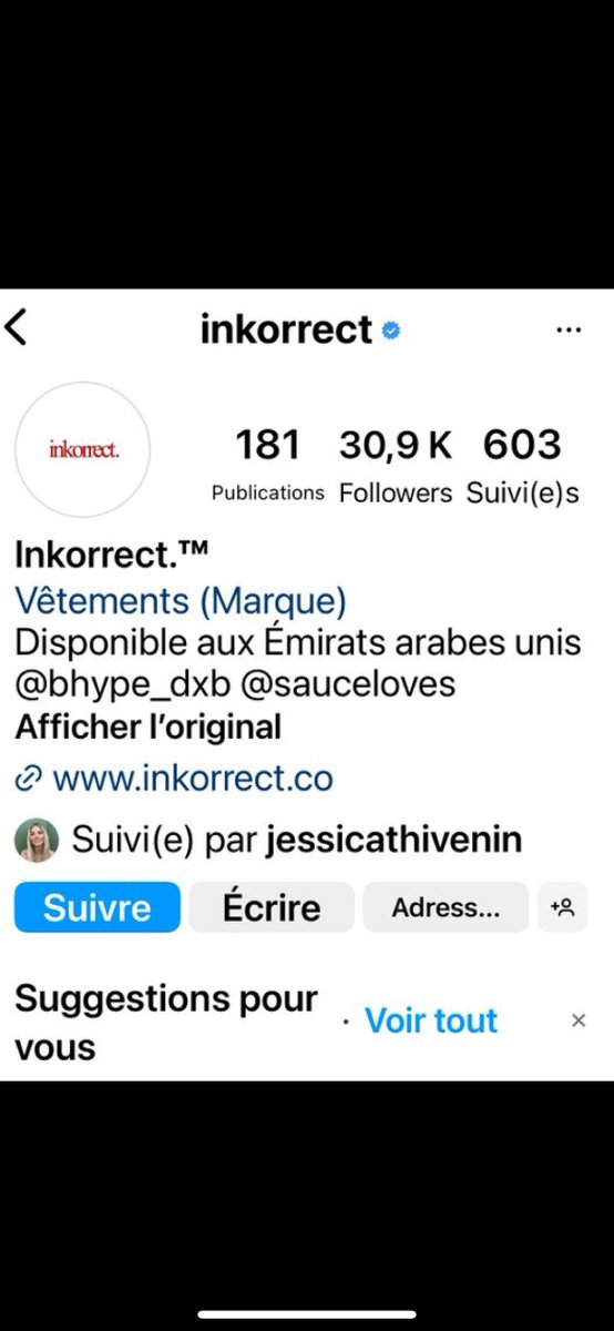 influcorrect's tweet image. #JessicaThivenin 
@JessicaThivenin 

Société #Inkorrect @inkorrectbrand 
 📍#Dubai   

Produit #vetement   

📆 04/03/2024 

#ICE #PNC #DénoncerNestPasHarceler  

#influvoleurs 

@pr_financier.@urssaf.@ImpotsService.@DGCCRF.@SignalConso.@justice_gouv