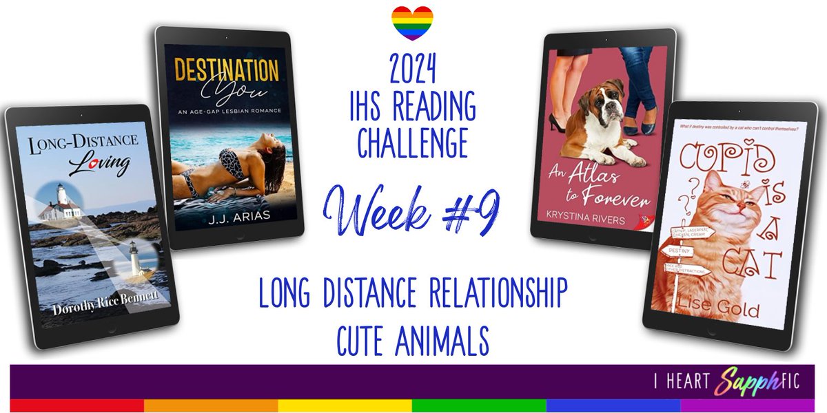 It’s week 9 of the I Heart SapphFic Reading Challenge.

There are a lot of reading suggestions for the two categories: Long-Distance Relationship &amp; Cute Animals

11 of the books are on sale!

Deets here: bit.ly/43748TZ

#SapphicBooks