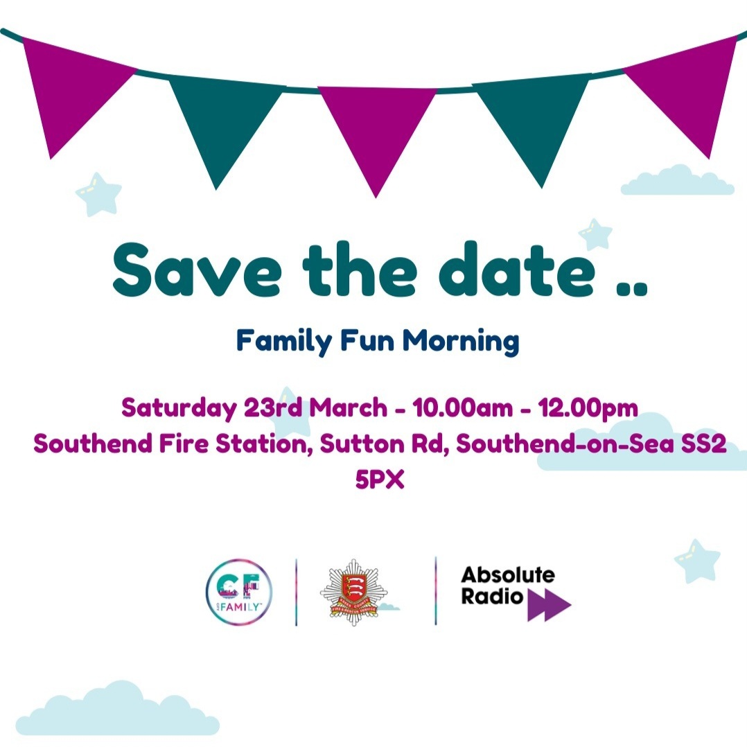 We would love you to join us for a morning of fun with our friends at Southend Fire Station and Absolute Radio.
Fun, free activities for children under 5.
Watch this space for more info