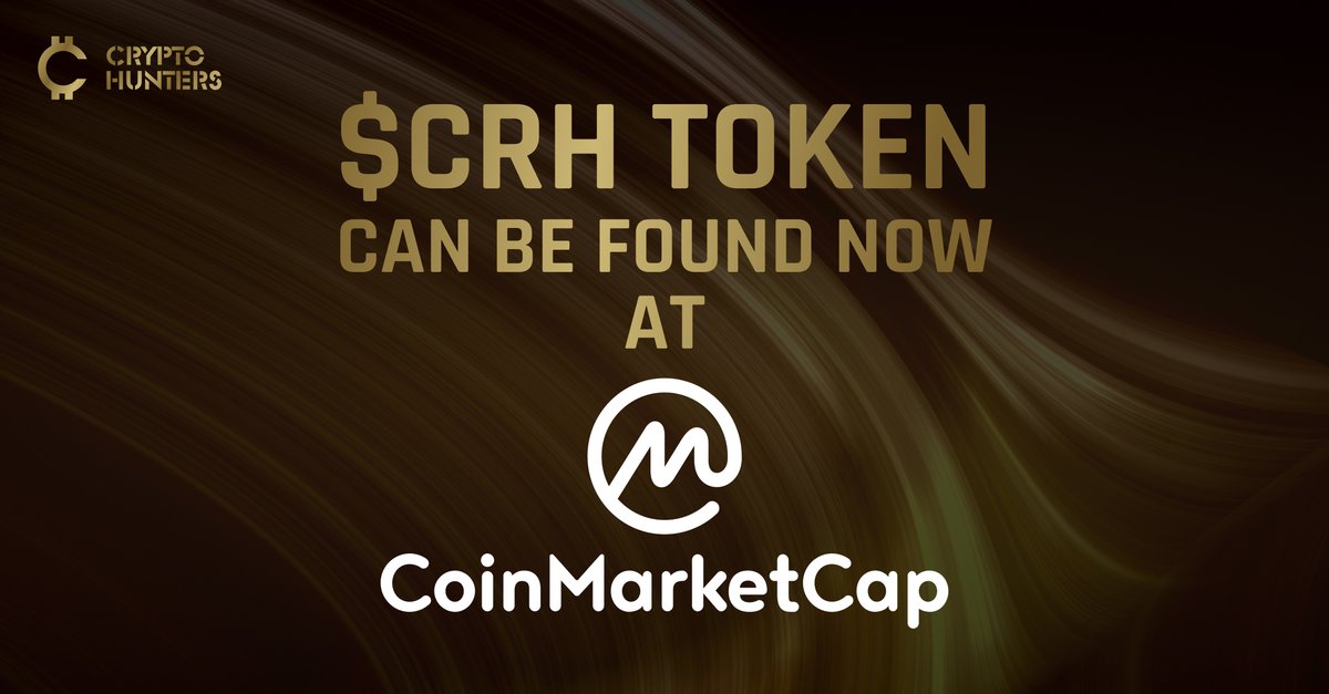 🥊What a great way to kick off the week for Crypto Hunters!

$CRH Our exclusive token is now on CoinMarketCap. 

🚀What are you waiting for? Start tracking its journey to the moon and beyond

Link⬇️
coinmarketcap.com/currencies/cry…

#web3 #token #crh #coinmarketcap #launch #crypto