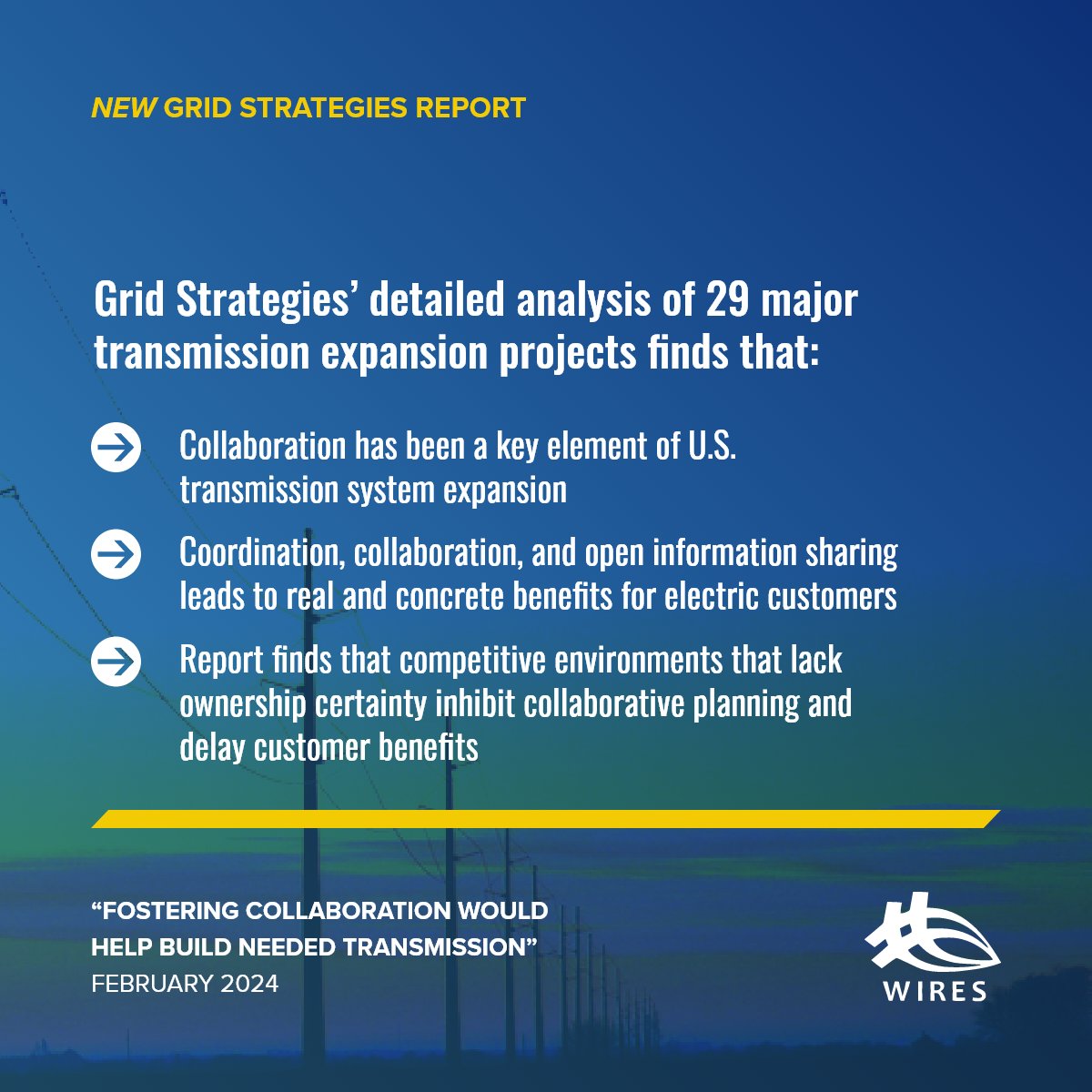Glad to see the recent Grid Strategies analysis - Fostering Collaboration Would Help Build Needed Transmission - included in today's @BLaw article by @bydanielmoore.

news.bloomberglaw.com/environment-an…

Report: wiresgroup.com/fostering-coll…

#gridofthefuture #grid #gridmodernization #transmission