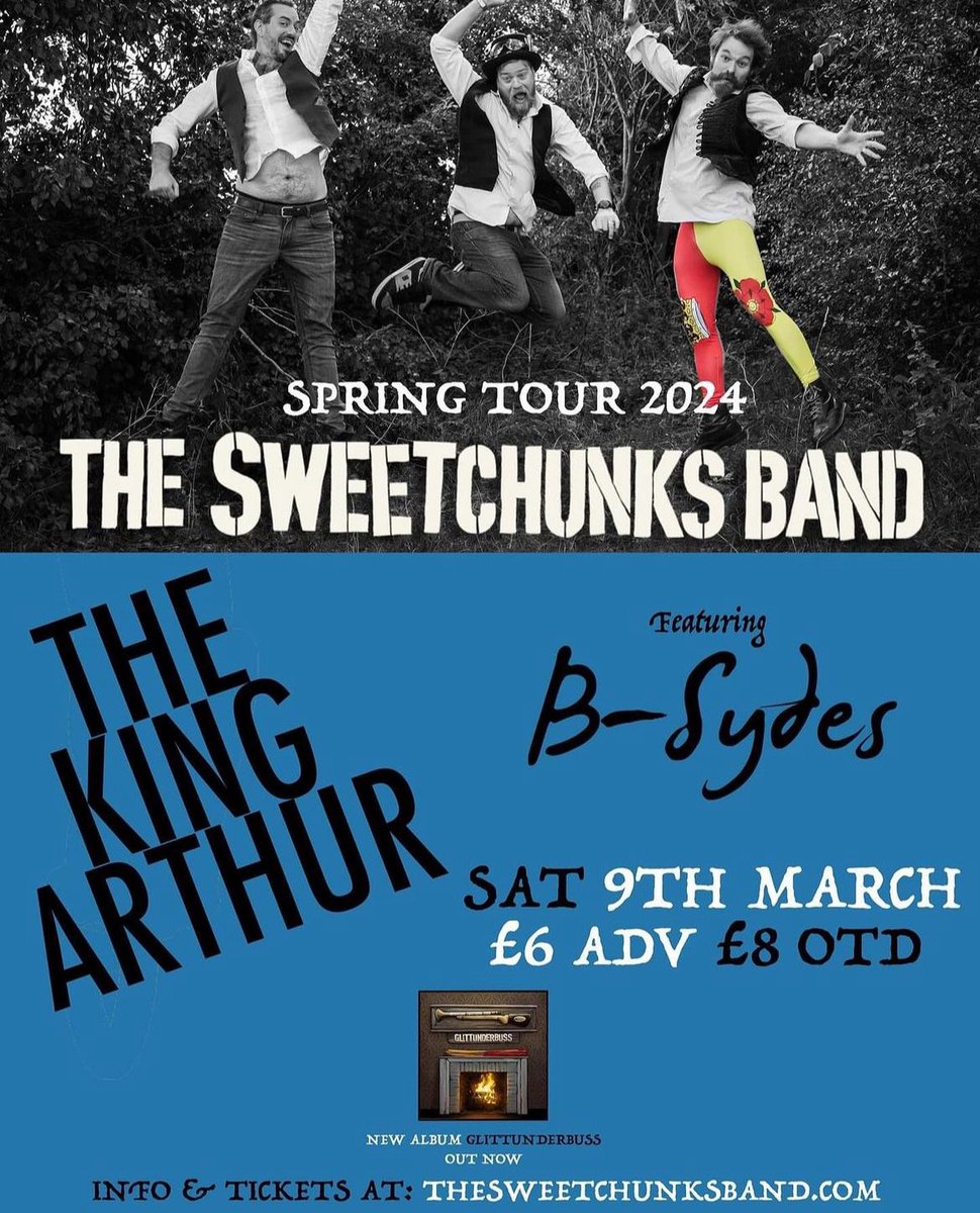 This weekend I will be mostly playing a show at The King Arthur, Glastonbury <a href="/The_KA_Glasto/">The King Arthur</a> with those lovable scamps, <a href="/Swchunks/">The Sweetchunks Band</a>!

Are you coming?

Entry tokens are avail!

JOIN US!