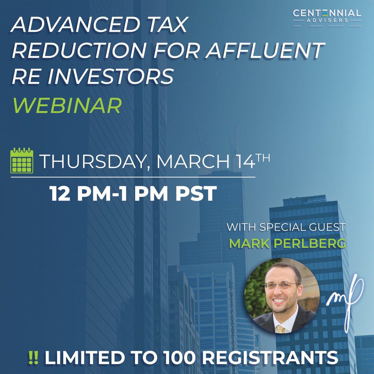 Centennial Advisers (@centadvisers) on Twitter photo HAPPENING MARCH 14‼️
‘Advanced Tax Reduction For Affluent ReInvestors’
webinar, you don’t want to miss out! Hear from expert host Justin White and special guest Mark Perlberg as they discuss advanced tax strategies that can benefit you.
Link to register
centennialadvisers.webinarninja.com/live-webinars/… HAPPENING MARCH 14‼️
‘Advanced Tax Reduction For Affluent ReInvestors’
webinar, you don’t want to miss out! Hear from expert host Justin White and special guest Mark Perlberg as they discuss advanced tax strategies that can benefit you.
Link to register
centennialadvisers.webinarninja.com/live-webinars/…