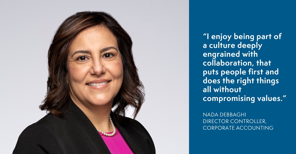 Our #InternationalWomensDay celebration continues with a special spotlight on our very own Nada Debbaghi, Director Controller, Corporate Accounting. Thank you for sharing what you enjoy the most about working at ESL, Nada! #ESLCareersROC #CreditUnion