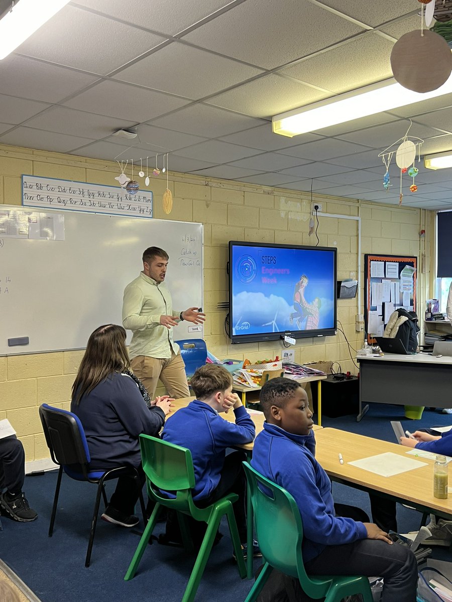 Sean and Sean from <a href="/EirGrid/">EirGrid Plc</a> had a great session with 5th and 6th class today discussing engineering. There were some brilliant questions and the quiz was a huge hit! Go raibh maith agaibh. 🙏 #engineering #MondayMorning