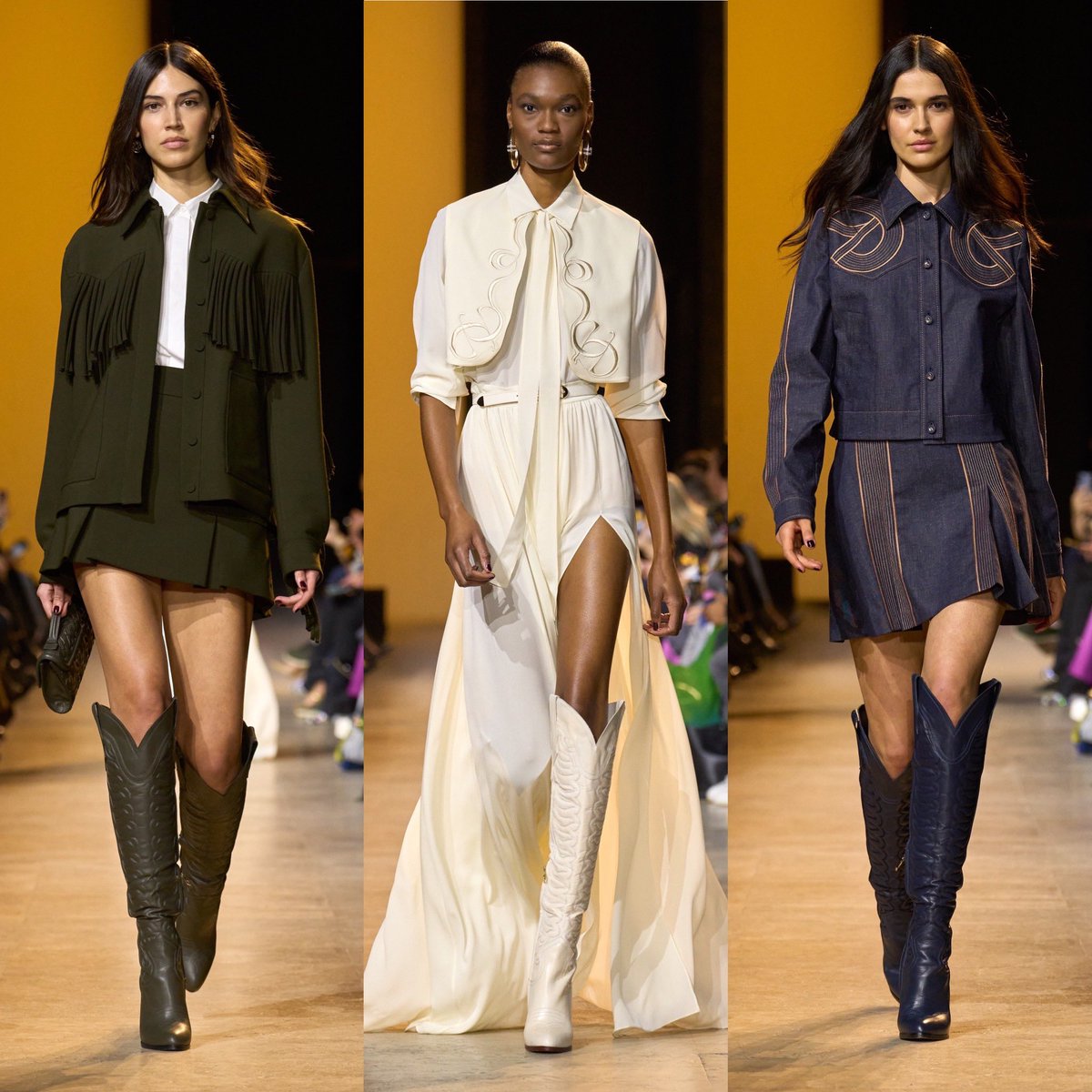 rebecamaccise's tweet image. Elie Saab FW24 🤠 #cowboycore