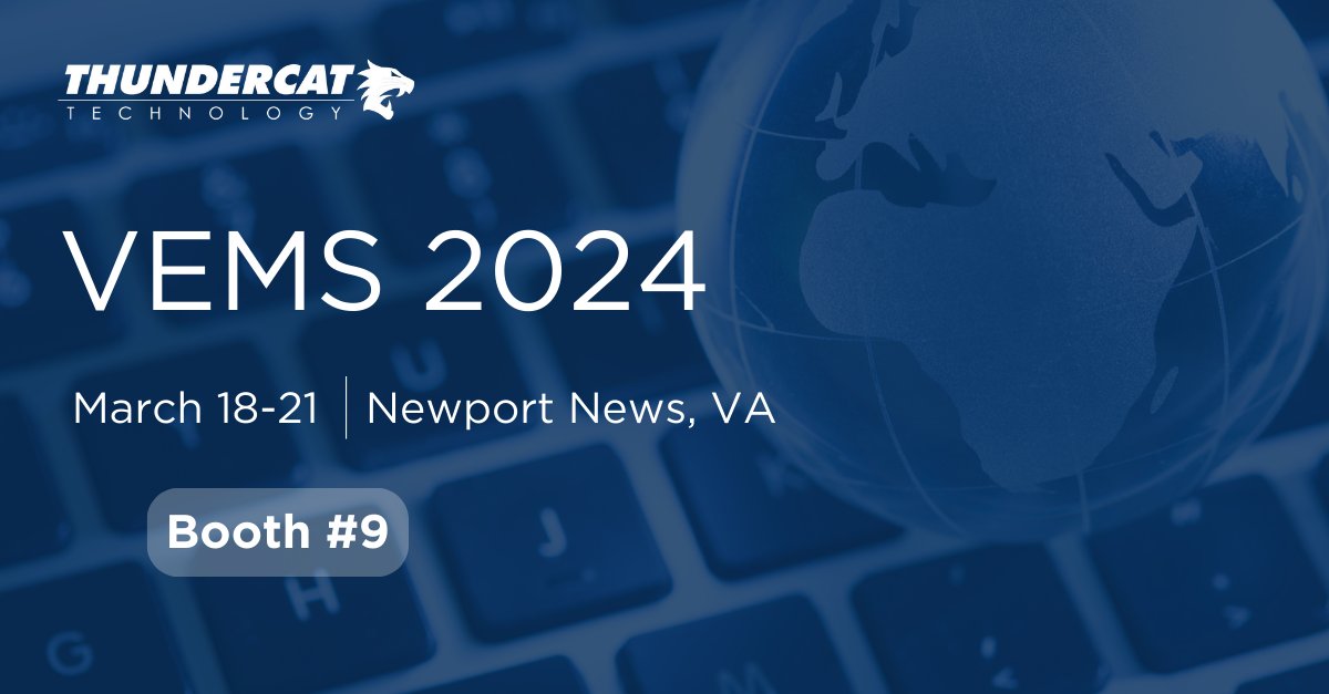 ThunderCat will be at the 2024 Virginia Emergency Management Symposium 3/18-3/21 in Newport News! We are partnering with @Haivision & @EpicIO_Tech. The theme for 2024 is 'The Day After Tomorrow: Are We Prepared?'. We hope to see you there! Register at: hubs.li/Q02n2f0M0