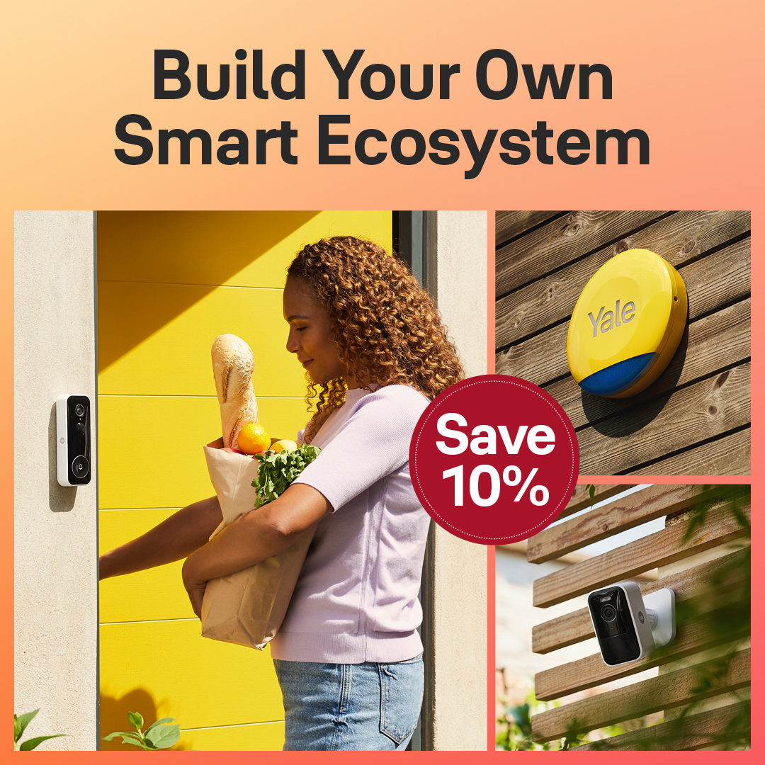 Just launched! Build Your Own Security System to suit you and save 10%! 🏡🚨 Want to let someone in, but stuck in a meeting? Answer a call from your Smart Video Doorbell and unlock your Smart Door Lock at the same time! Get customising today ➡️ brnw.ch/21wHyPm