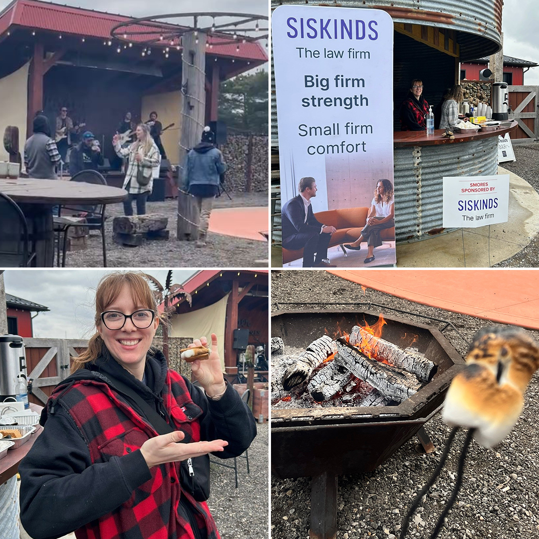 SiskindsLLP's tweet photo. We were pleased to take part in Sunday Fun Day, supporting the @bwhfoundation Sexual Assault &amp; Domestic Violence Treatment Centre and @SASCSarniaL. Siskinds LLP’s Victoria Edwards sweetened the event serving delightful s’mores to attendees. https://t.co/YDNQX8yG1y