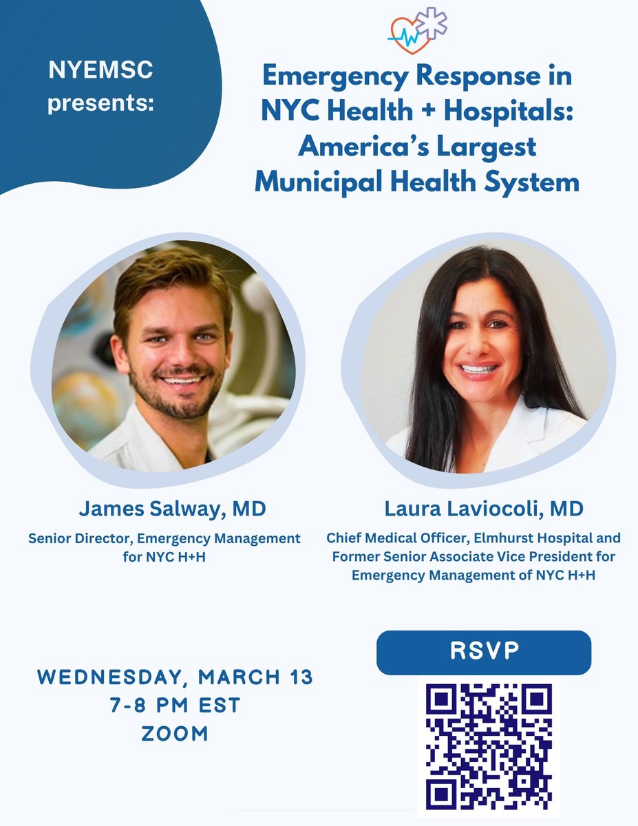 NYEMSC (@newyorkemsc) on Twitter photo We're excited to share another upcoming event - #EmergencyResponse in <a href="/NYCHealthSystem/">NYC Health + Hospitals</a>: America's Largest Municipal Health System on Wednesday 3/13 at 7pm EST! RSVP in our bio🏥🚑✨ We're excited to share another upcoming event - #EmergencyResponse in <a href="/NYCHealthSystem/">NYC Health + Hospitals</a>: America's Largest Municipal Health System on Wednesday 3/13 at 7pm EST! RSVP in our bio🏥🚑✨