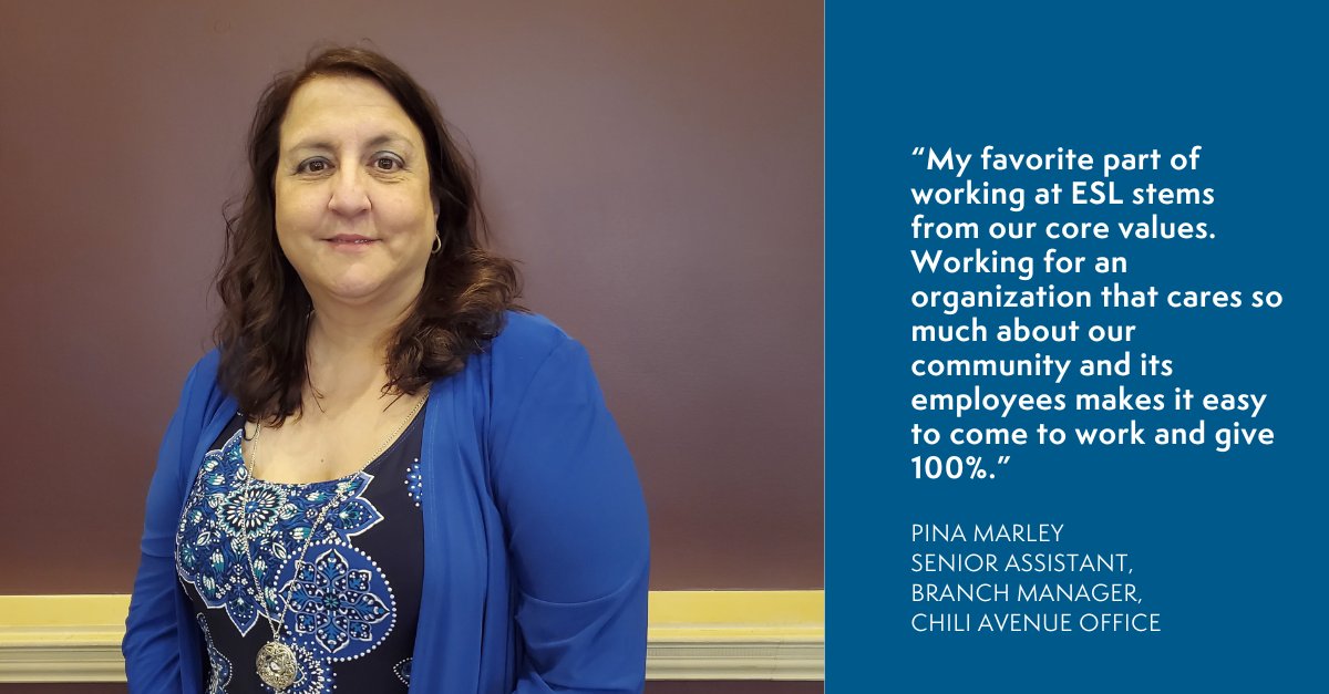 We’re concluding our #InternationalWomensDay celebration by featuring our own Pina Marley, Senior Assistant, Branch Manager, Chili Avenue Office. Thank you for your commitment to providing our members with a superior experience, Pina! #ESLCareersROC #CreditUnion