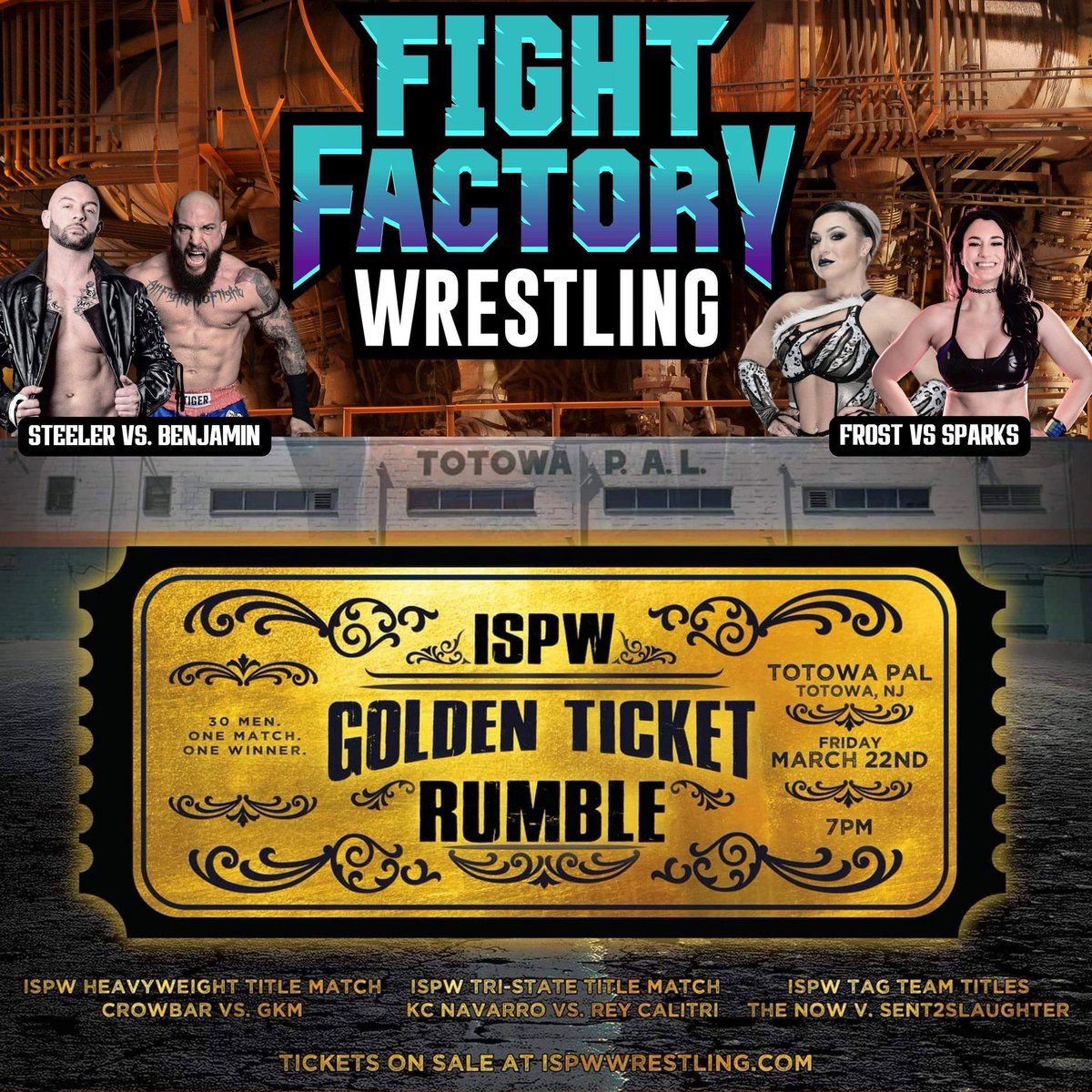 fightfactorynj's tweet photo. 18 days away!! We're looking to steal the show in our first appearance! Just a small taste at what Fight Factory Wrestling will be bringing to you this year!
@RealSavageGent vs @SteelerWMOS
@KaylaSparks247 vs @RealLadyFrost
Game on!! @ISPWWrestling https://t.co/3MGeydrzao