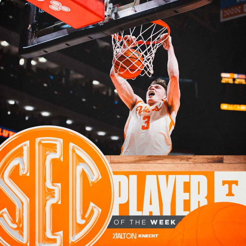 Vol_Hoops's tweet photo. the first Vol in program history with four SEC Player of the Week awards in a single season

• 26.0 PPG
• 3.5 RPG
• 2 top-15 wins