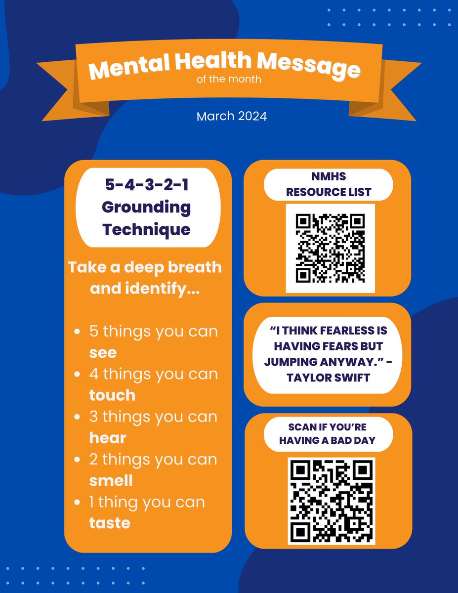 Check out the March mental health message. 🧡💙🧡💙