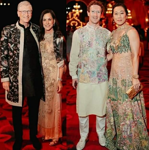 Bill Gates and Mark Zuckerberg go desi at Ambani wedding in India
#AmbaniWedding 
#AmbaniFamilyWedding