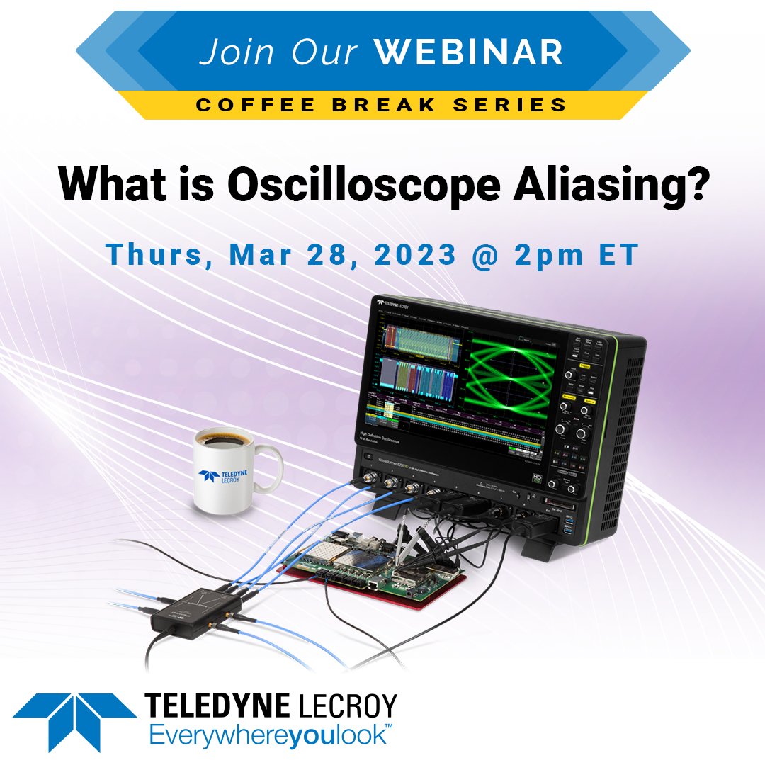 Join us on Mar 28 for Part 3 of our 2024 #Oscilloscope Coffee Break Webinar Series. In this session, we delve into the topic of oscilloscope aliasing and its effects on real signals.  Register now!
lcry.us/3uSXKDj
#electricalengineering #testandmeasurement #oscilloscopes