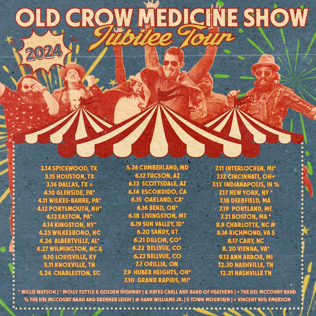 We’re thrilled to announce a summer tour with@mollytuttle &amp; Golden Highway and OCMS founding member <a href="/WillieWatsongs/">Willie Watson</a> and the Del McCoury Band and more! Pre-sale tickets for most shows are available March 5th &amp; go on sale to the public Friday, March 8th. VIP packages are available.