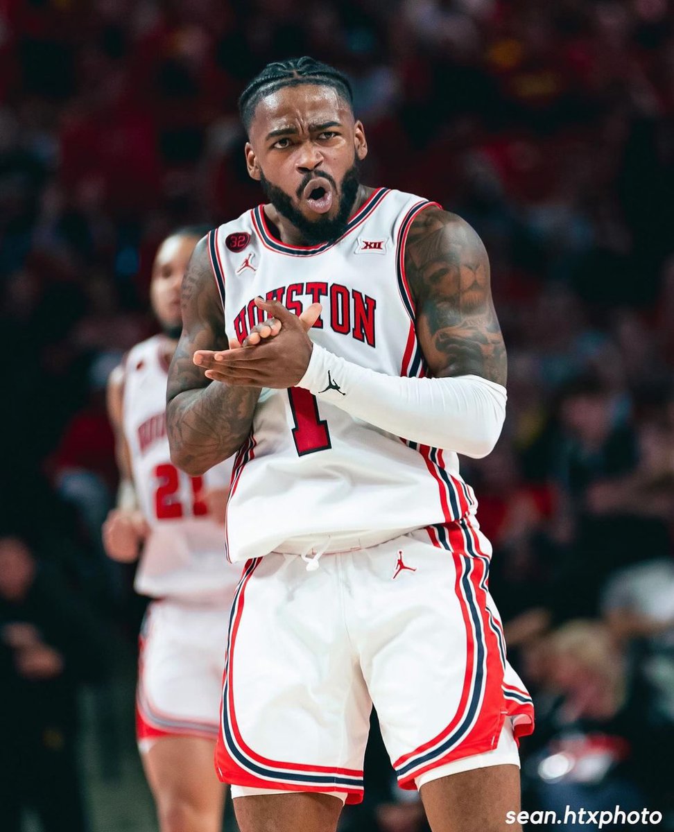 Jamal Shead in his career at Houston: 114-16 (87.7 win percentage) ‼️ He should be the Big 12 POTY and a 1st team all American after leading Houston to the #1 team in the Country. Cougars legend 🐐