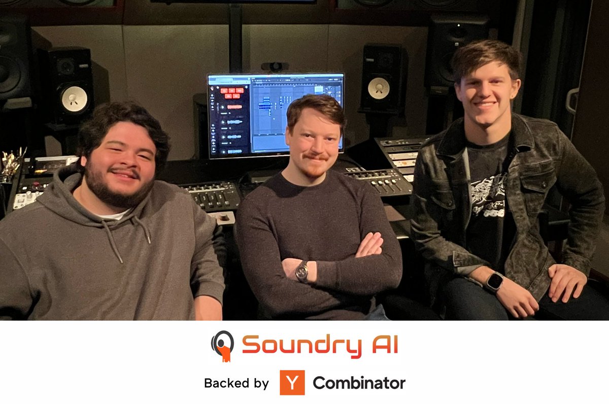 🔊<a href="/SoundryAI/">Soundry</a> (YC W24) is building generative audio tools for musicians. Their studio-quality sound and smooth workflow integration make it an easy choice for professionals and amateurs alike.

ycombinator.com/launches/KXB-s…

Congrats on the launch, Mark, Justin, and <a href="/bandlez/">Bandlez</a>!