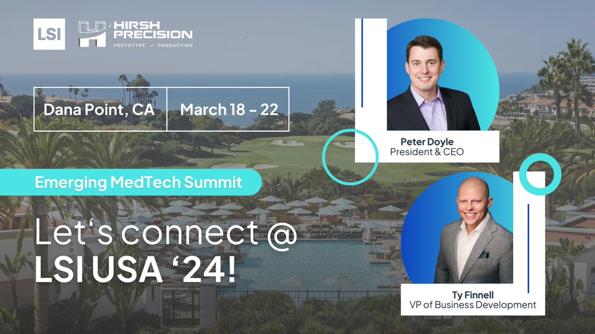 Hirsh Precision (@hirshprecision) on Twitter photo Hirsh Precision is attending #LSIUSA24 this year! We can't wait to learn about the latest advancements in #medtech and connect with industry leaders 💡 See you soon, <a href="/lsintelligence/">LSI - Life Science Intelligence™</a>! Hirsh Precision is attending #LSIUSA24 this year! We can't wait to learn about the latest advancements in #medtech and connect with industry leaders 💡 See you soon, <a href="/lsintelligence/">LSI - Life Science Intelligence™</a>!