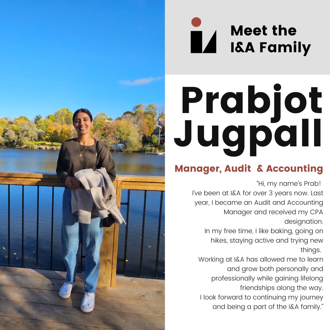 Introducing Prab! Prab has been part of our I&amp;A family for more than 3 years and has grown so much already in such a short span. We are honored to continue being a part of her CPA journey and excited to see where her hard work and dedication will take her! #MeetTheFamily