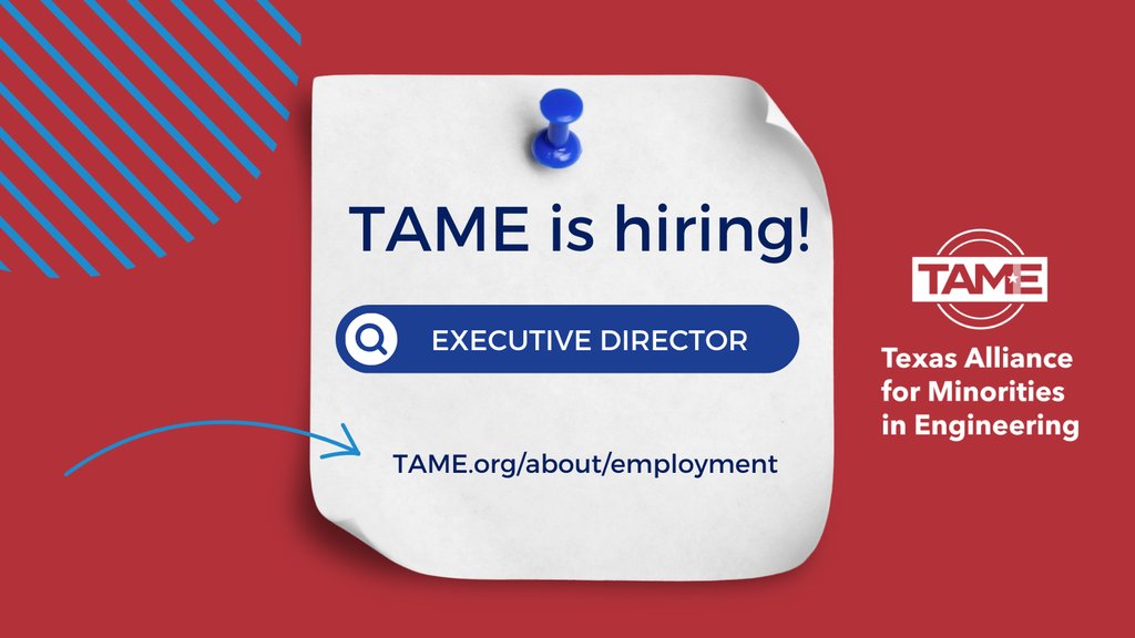 Help TAME spread the word...We are seeking our next Executive Director! Information about the position, as well as the job description and a link to apply, are on our website: tame.org/about/employme…