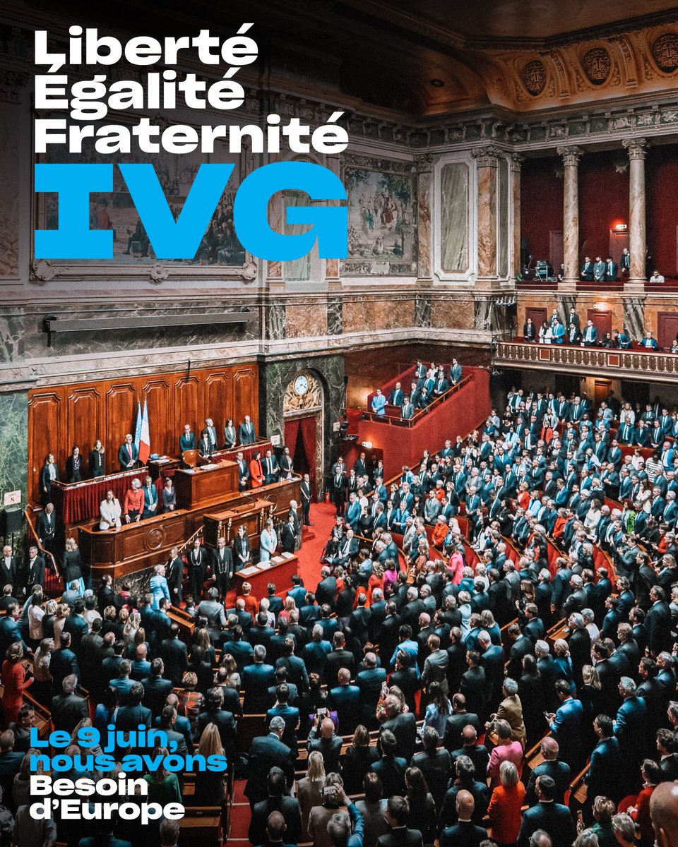 C’est fait! La France devient le premier pays au monde à garantir explicitement le droit à l'IVG dans sa Constitution 🇫🇷👏

Ce vote est une avancée historique pour le droit des Femmes. Pour l’égalité des sexes et la liberté de choix. Pour garantir aux générations présentes et