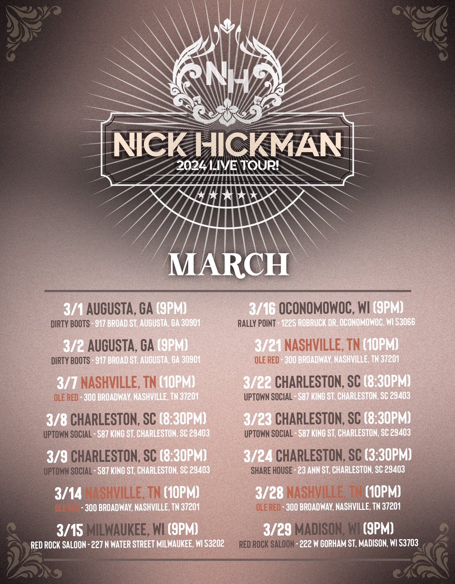 March dates… let’s go 🕺🏼