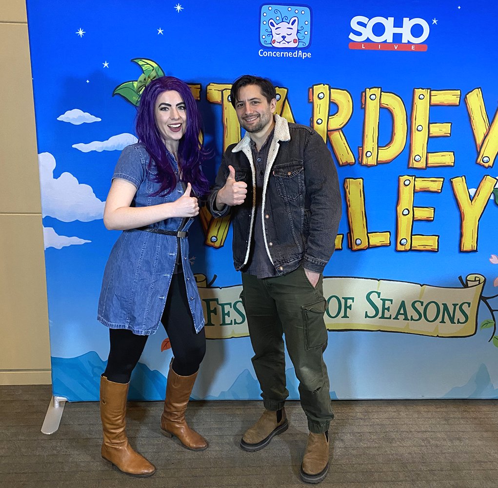 ConcernedApe didn't gift me any quartz but I still enjoyed meeting him at the Stardew Valley: Festival of Seasons 💜