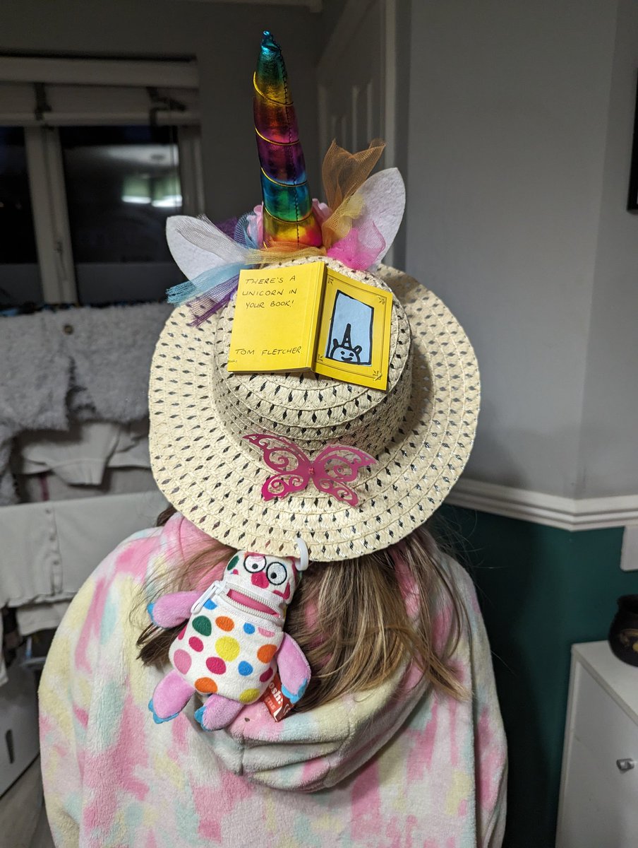 @TomFletcher my daughter wanted you to see the hat she has decorated for World Book Day - There's A Unicorn In Your Book!