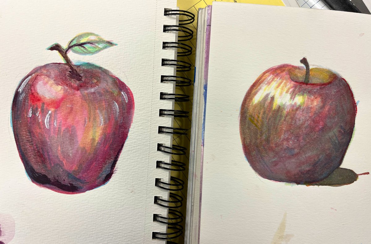 castiglioni_art's tweet photo. It’s #MediaMonday again! Today, #GVAP students rocked the medium of acrylic paint - starting with blue #underpainting then building colors on top to make masterpieces like these 😮 https://t.co/Xc58W0mOAa