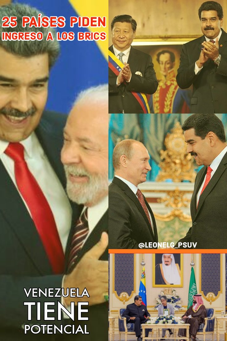 #MarzoDeVictorias 25 Países piden entrar en Los BRICS un nuevo horizonte económico es posible,cada Nación tiene derecho a seguir su rumbo a la prosperidad sin Chantajes y amenazas de potencias como los Estados Unidos
#VivaVenezuela 
<a href="/NicolasMaduro/">Nicolás Maduro</a> <a href="/delcyrodriguezv/">Delcy Rodríguez</a> <a href="/Asamblea_Ven/">Asamblea Nacional 🇻🇪</a>