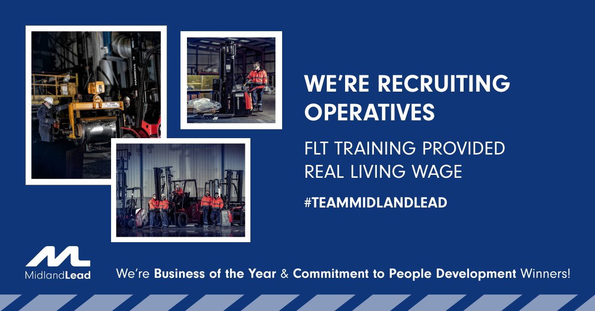 We're looking for enthusiastic operatives with a passion for manufacturing and recycling to come and join our award-winning #TeamMidlandLead. For more info, go to: midlandlead.co.uk/were-recruitin…