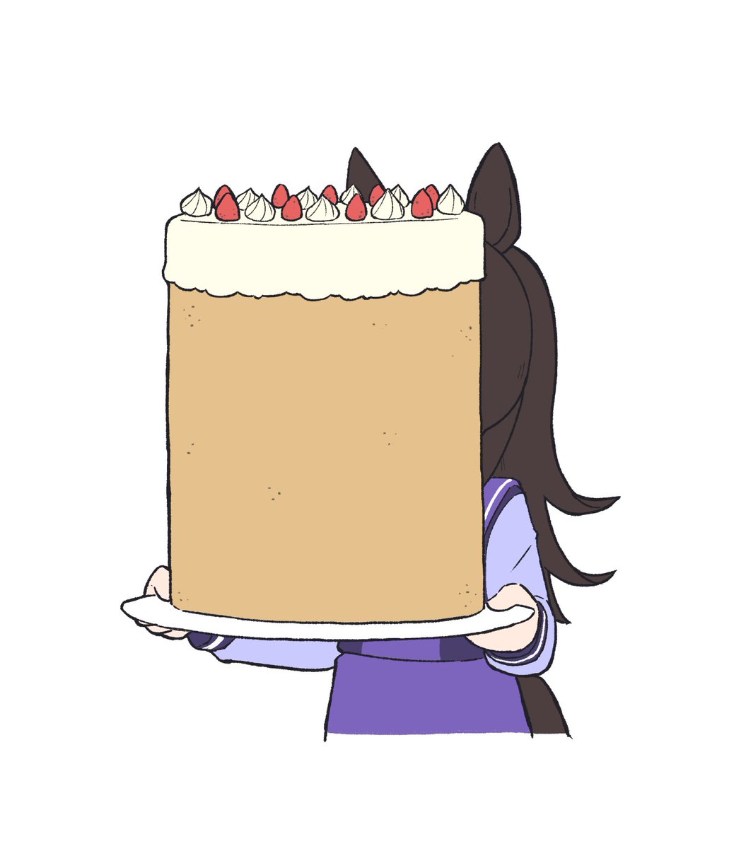 rice shower (umamusume) 1girl cake food solo horse ears animal ears holding  illustration images