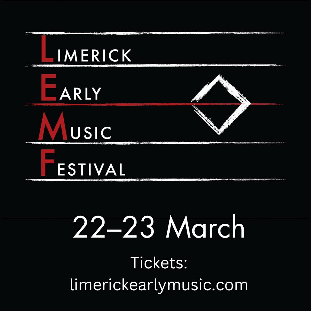 HIPSTER Ireland - Limerick Early Music - NATM (@hipsterireland) on Twitter photo The Limerick Early Music Festival is in three weeks! Join us 22–23 March for 'Journeys: Music of Travel, Pilgrimage, and Transformation'.
🎟️ limerickearlymusic.com
With support from <a href="/artscouncil_ie/">The Arts Council / An Chomhairle Ealaíon</a>, @limerickarts, <a href="/LimerickCouncil/">Limerick Council - Comhairle Luimnigh</a> and <a href="/RTElyricfm/">RTÉ lyric fm</a> #RTESupportingTheArts The Limerick Early Music Festival is in three weeks! Join us 22–23 March for 'Journeys: Music of Travel, Pilgrimage, and Transformation'.
🎟️ limerickearlymusic.com
With support from <a href="/artscouncil_ie/">The Arts Council / An Chomhairle Ealaíon</a>, @limerickarts, <a href="/LimerickCouncil/">Limerick Council - Comhairle Luimnigh</a> and <a href="/RTElyricfm/">RTÉ lyric fm</a> #RTESupportingTheArts