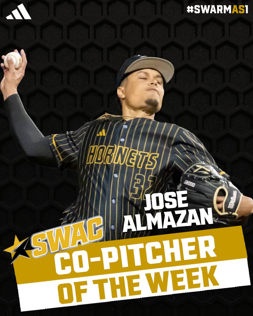 Big Congrats to Righty Jose Almazan who was named <a href="/theswac/">Southwestern Athletic Conference</a> Co-Pitcher of the Week!

#SWARMAS1