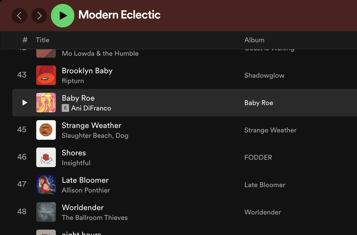 latest single 'Baby Roe' just added @Spotify playlist, Modern Eclectic! open.spotify.com/playlist/37i9d…