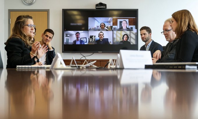 Green Budget Coalition leaders &amp; I appreciated meeting with Deputy PM <a href="/cafreeland/">Chrystia Freeland</a> on Friday to discuss importance of investing in GBC's recommendations for #budget2024 -for home energy affordability &amp; resiliency, electricity, sustainable agriculture, nature, and sustainable jobs.
