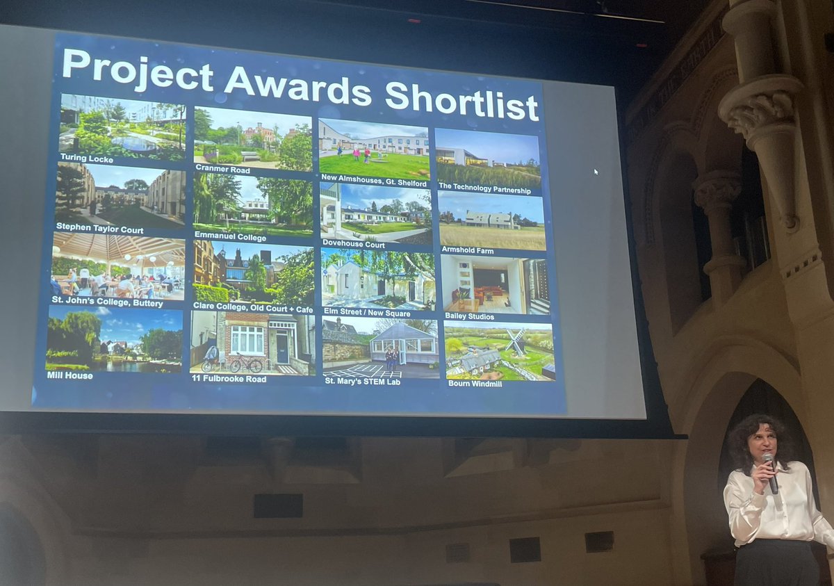 CFCICambridge's tweet photo. Before the winners are announced there is an opportunity to hear from all the shortlisted projects. Expertly kept to a tight schedule by February! #GreaterCambridgeDesignAwards2024 https://t.co/tOu1C8VvjX